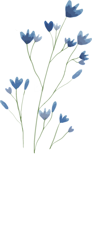 Watercolor Blue Flowers